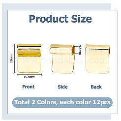 24 pz. 2 colori cremagliera placcatura ottone colla su cuscinetti piatti&nbsp;KK-HS0014-94