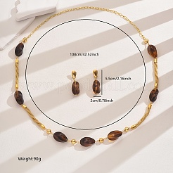 Элегантные винтажные повседневные серьги-гвоздики из сплава и смолы и комплекты ожерелий для женщин&nbsp;BU8446-2