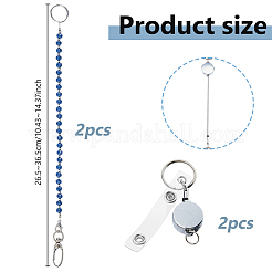 2 pendentif porte-badge rétractable en verre&nbsp;HJEW-DC00188