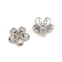 Capuchons de perles en zircone cubique transparent micro pave en laiton&nbsp;CU-CBA6A75-28P