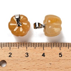 Breloques citrouille en aventurine jaune naturelle&nbsp;G-K338-27P-04