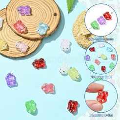 16 шт. 8-х цветные прозрачные стеклянные эмалевые бусины&nbsp;GLAA-CJ0002-66