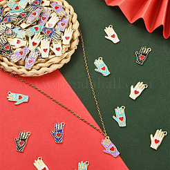 60шт 6 цвета сплава эмалевые подвески&nbsp;ENAM-CJ0003-82