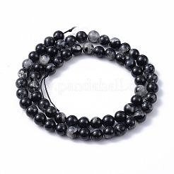 Натуральный черный турмалин бисер нитей&nbsp;X-G-F666-05A-6mm