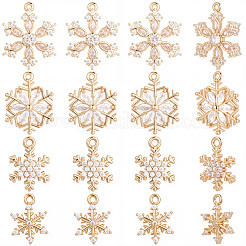 16 шт. 4 стиля рождественских латунных подвесок с микропаве из кубического циркония&nbsp;KK-SC0006-95