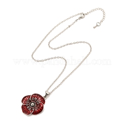 Halsketten mit Mohnblumenanhänger aus Legierung&nbsp;NJEW-B080-02P