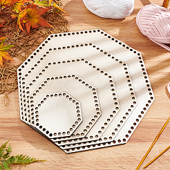Base de panier en bois au crochet&nbsp;TOOL-WH0051-15