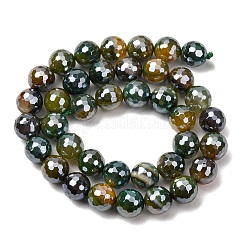 Chapelets de perles en agate naturelle électrolytique&nbsp;G-B191-A07-10mm-19