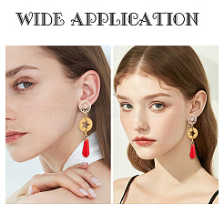 32 шт. 2-х цветная латунная фурнитура для сережек-гвоздиков&nbsp;KK-DC0001-36