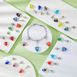 24шт 12 цвета ручной работы светящиеся лэмпворк европейские висячие подвески&nbsp;PALLOY-AB00087