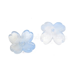 Capuchons de perles de verre transparents bicolores&nbsp;GLAA-Z020-02