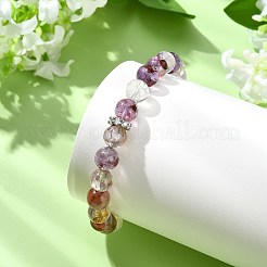 Pulseras elásticas de cuentas de cuarzo rutilado natural para mujeres y hombres&nbsp;BJEW-JB14038