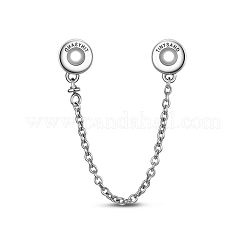 925 catenella di sicurezza rotonda in argento sterling e perline&nbsp;TS-S-106