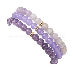 Braccialetti elastici da donna con pietre preziose naturali miste e perle d'acqua dolce coltivate&nbsp;BJEW-JB13205-01