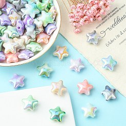 70шт УФ-покрытие Радужные переливающиеся акриловые бусины&nbsp;PACR-CJ0001-30