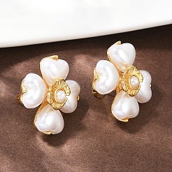 Серьги-гвоздики в форме цветка из нержавеющей стали 304&nbsp;EJEW-A138-09G