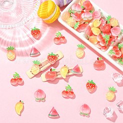 70 Stück 7 Stile Frucht-Cabochons aus undurchsichtigem Harz&nbsp;CRES-CJ0001-92