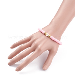 Set di braccialetti elastici da surfista heishi in argilla polimerica fatti a mano a 4 colori&nbsp;BJEW-JB07753-01