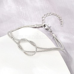 Bracelet en laiton à nœud serpent rond&nbsp;KK-CBA68DA-17C-P