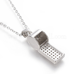 Colliers en laiton avec pendentif avec zircone cubique de micro pave&nbsp;NJEW-I230-22