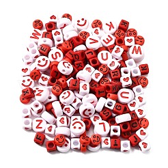 200 шт. акриловые бусины с надписями и надписями&nbsp;MACR-FP0001-28