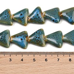 Colliers de perles triangulaires en porcelaine émaillée&nbsp;PORC-B002-01-02
