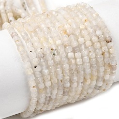 Натуральный белый лунный камень бисер пряди G-RM241221-K10