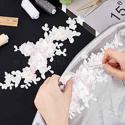 Computergesteuerte gestickte Applikationen aus Polyester mit Blumenmuster&nbsp;DIY-WH0387-36B