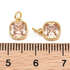Breloques en laiton avec zircone cubique de micro pave&nbsp;KK-Q085-07G-02