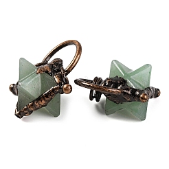 Подвески со звездами Меркаба из натурального зеленого авантюрина&nbsp;G-C144-02R-04