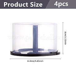Scatole rotonde in plastica per conservare dischi CD e torte con base nera&nbsp;CON-WH0112-084