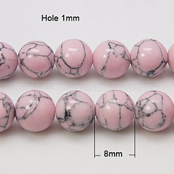 Синтетических нитей бирюзовые бусы&nbsp;TURQ-H038-8mm-XXS07