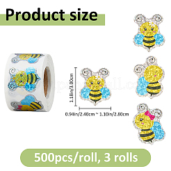 3 Rolle selbstklebende Papieraufkleber&nbsp;STIC-FH0001-34
