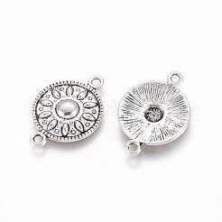 Плоские круглые соединители из сплава в тибетском стиле&nbsp;X-TIBEP-R345-11AS-RS