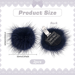 Пряжка для обуви из искусственного меха норки&nbsp;AJEW-WH0248-670D