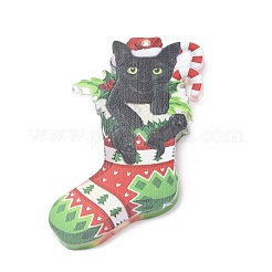 Décoration de pendentif en acrylique en forme de chat de noël&nbsp;HJEW-E007-01G-05
