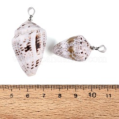 Pendentifs en laiton et coquillage conique naturel&nbsp;SHEL-Q029-21P