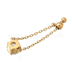 Verstellbare Kettenringe aus Edelstahl 304 mit Zirkonia-Besatz&nbsp;RJEW-P189-01B-G