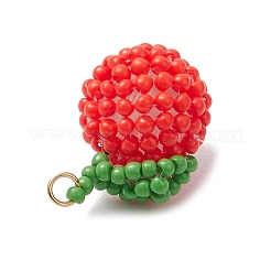 Подвески в виде яблок из стеклянных бусинок ручной работы&nbsp;PALLOY-MZ00397