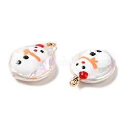 Pendentifs en perles keshi naturelles de style baroque avec émail&nbsp;PEAR-G013-02A