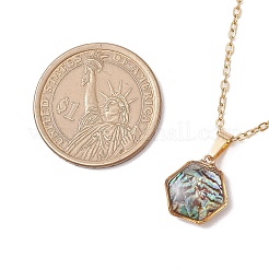 Colliers à pendentif en coquillage paua naturel&nbsp;NJEW-JN05141-05
