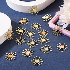 24 шт. 6-цветные стеклянные подвески с имитацией кошачьего глаза&nbsp;FIND-TA0002-83