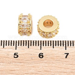 Messing Micro Pave klare Zirkonia europäische Perlen&nbsp;KK-B186-17G