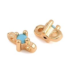 Breloques connecteurs en laiton Shegrace avec micro-pavé de zircone cubique&nbsp;XGRQ5K404-833G-B
