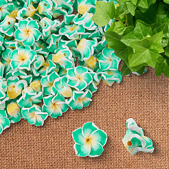 100 Uds arcilla polimérica hecha a mano 3d flor plumeria cuentas&nbsp;CLAY-SC0002-48B