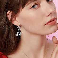 28 шт. двухцветный латунный крючок для сережек в форме банта&nbsp;DIY-SP0001-07