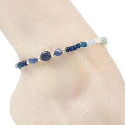 Bracelets de cheville en perles de jade naturel teint de Malaisie&nbsp;AJEW-AN00832-03