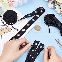 1-рядная полиэстеровая позолоченная латунная люверсная отделка твиловой лентой&nbsp;OCOR-BC0005-91