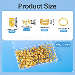 120 pz 4 stili di perline per dreadlocks in ferro per decorazione di capelli&nbsp;FIND-TA0005-09G