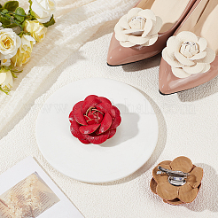 4 Stück Schuhdekoration aus Kunstleder mit Blumenmotiv in 2 verschiedenen Ausführungen&nbsp;AJEW-CL0005-01A